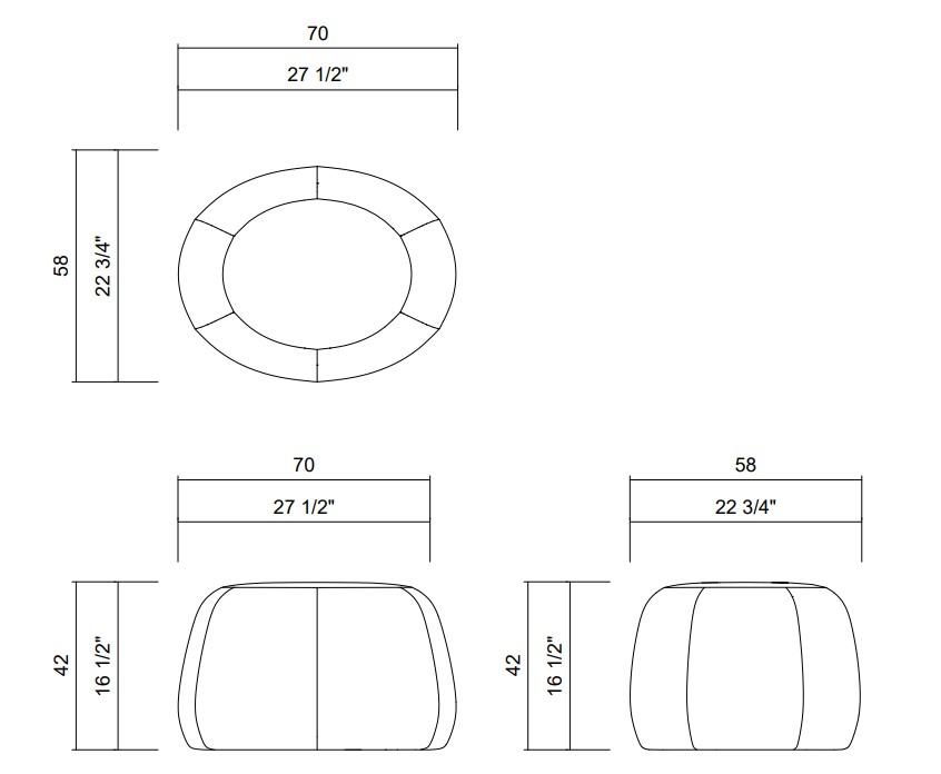 OTOMANA 71X58 CM BUBBLE