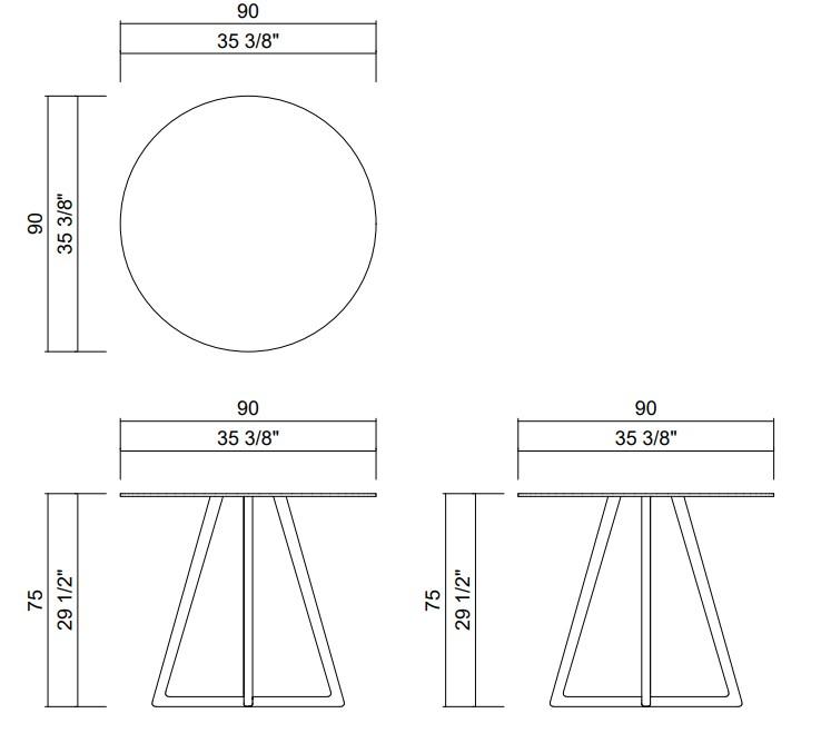 MESA LATERAL D90 CM ÓRBITA