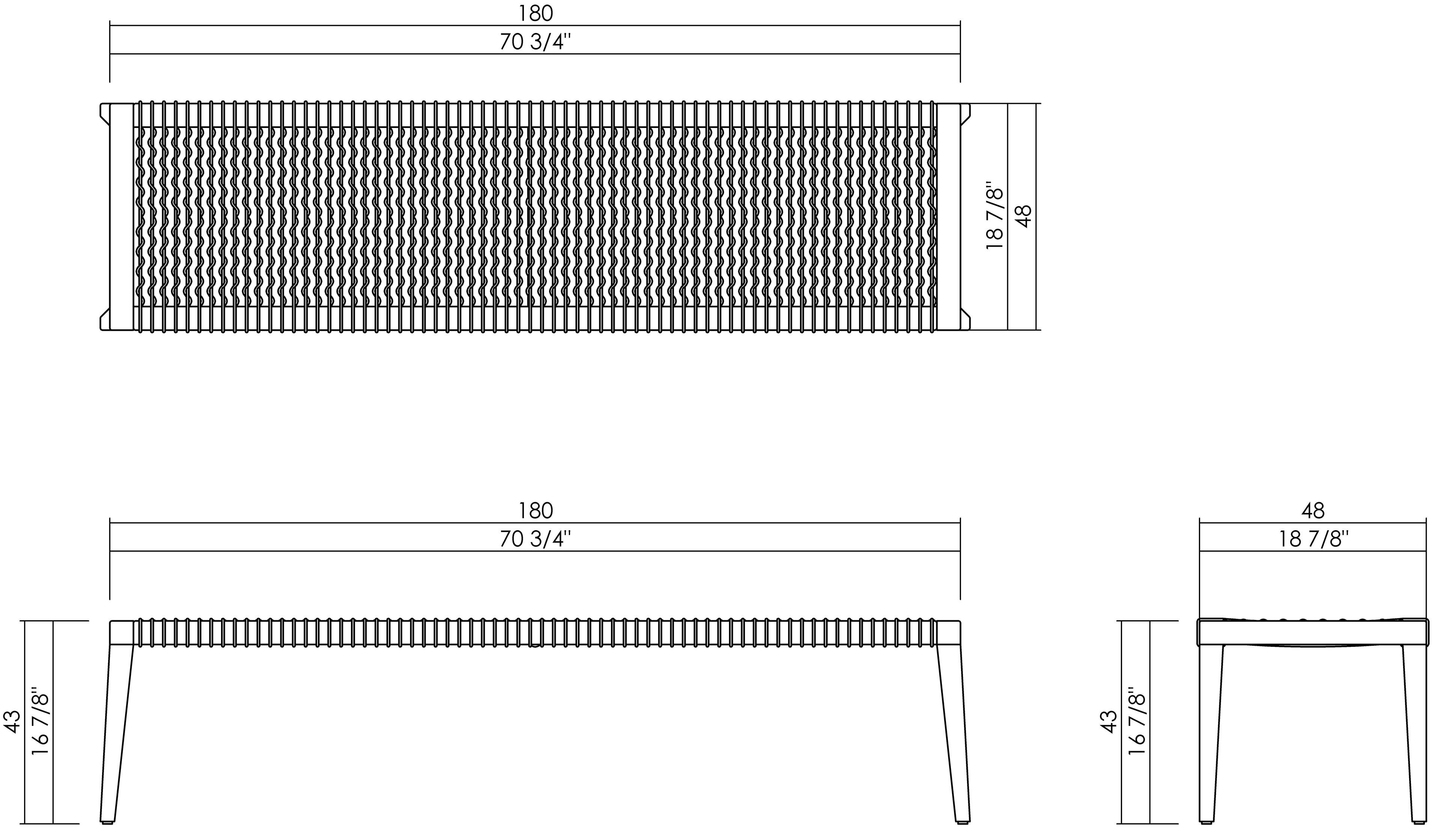 MYKONOS 70 3/4" BENCH