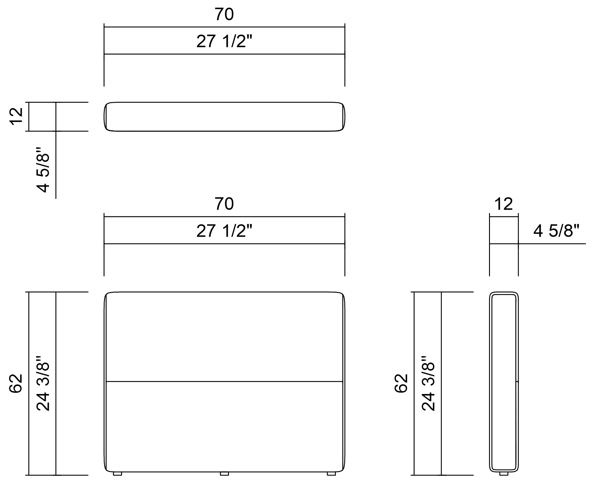 ATOL BACKREST 27 1/2"