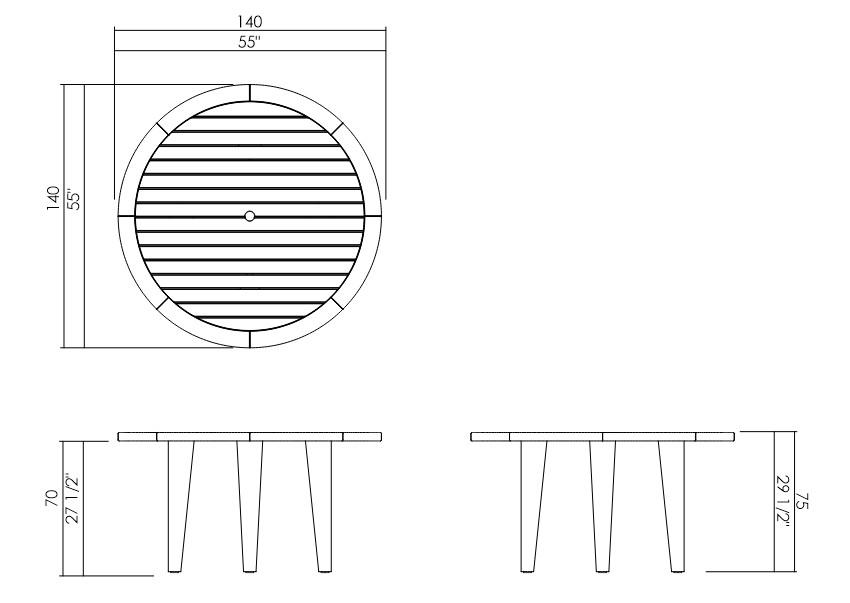 MYKONOS D55" DINING TABLE