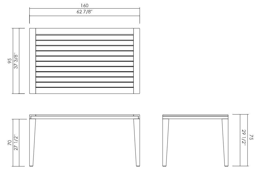 MYKONOS 62 7/8"X37 3/8" DINING TABLE
