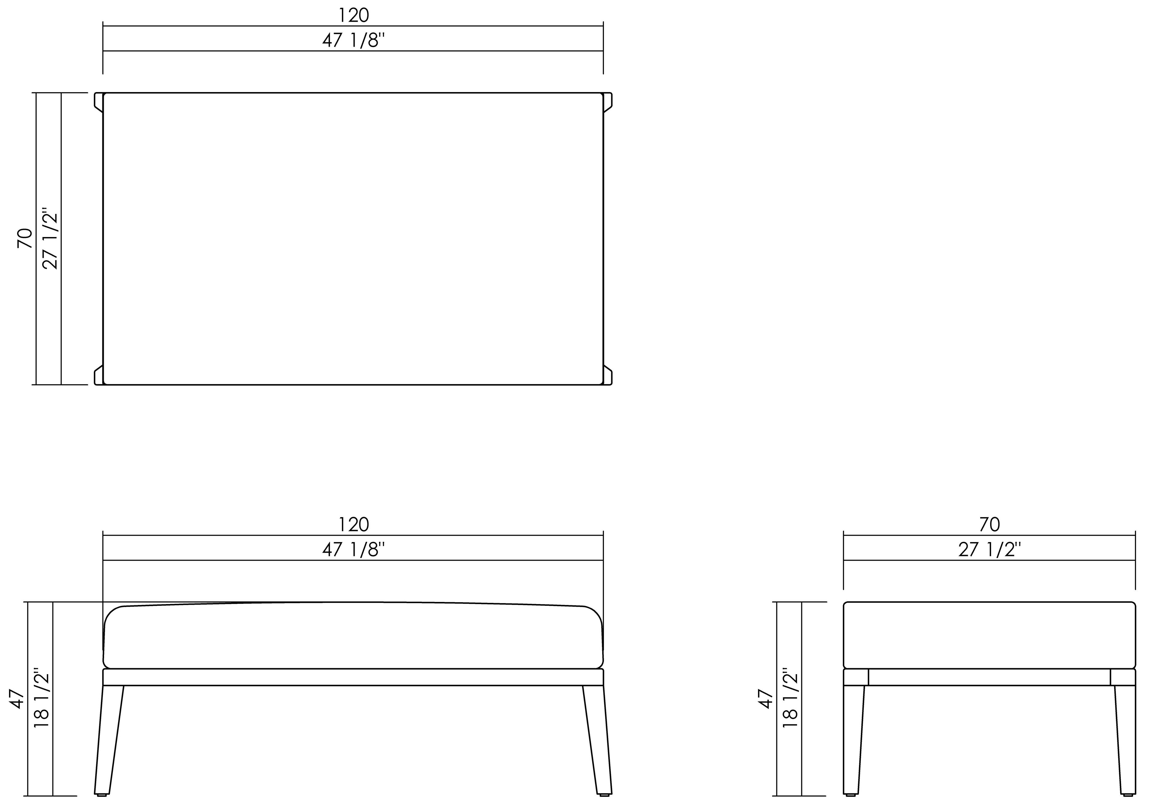 MYKONOS 47 1/8"X27 1/2" OTTOMAN