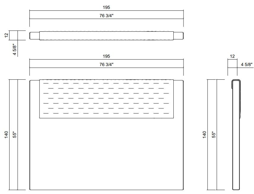 CABECEIRA LINEAR DUETO - COLCHÃO 178X198 CM
