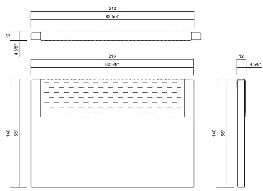 CABECEIRA LINEAR DUETO - COLCHÃO 193X203 CM