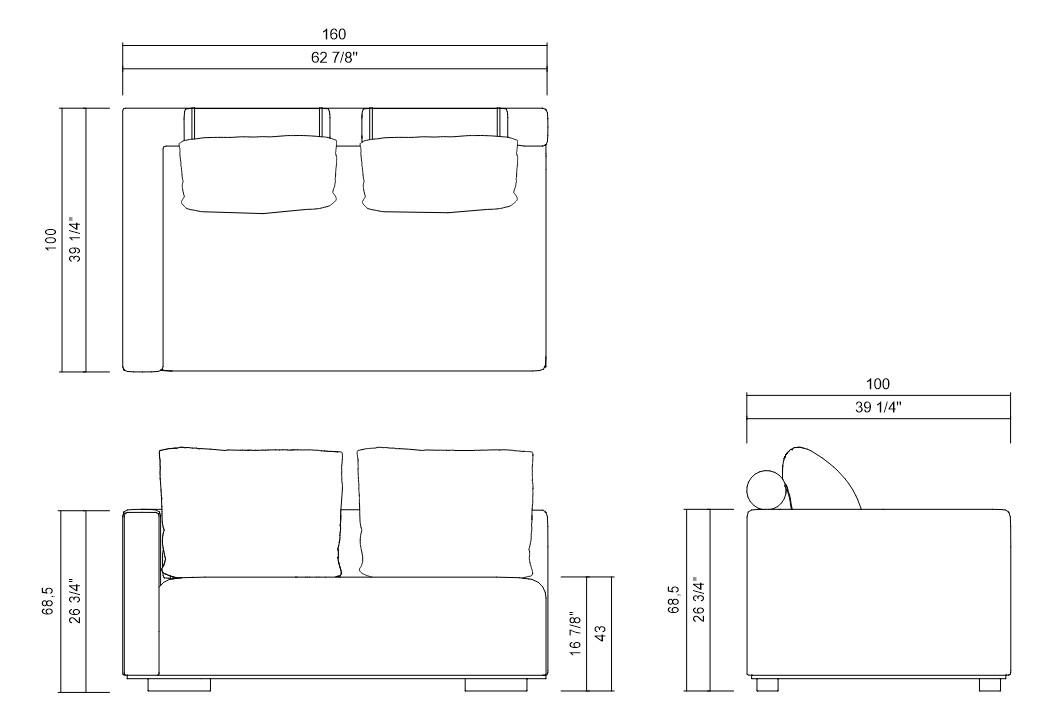 MODULO DIR ESQ 160 CM SINTRA
