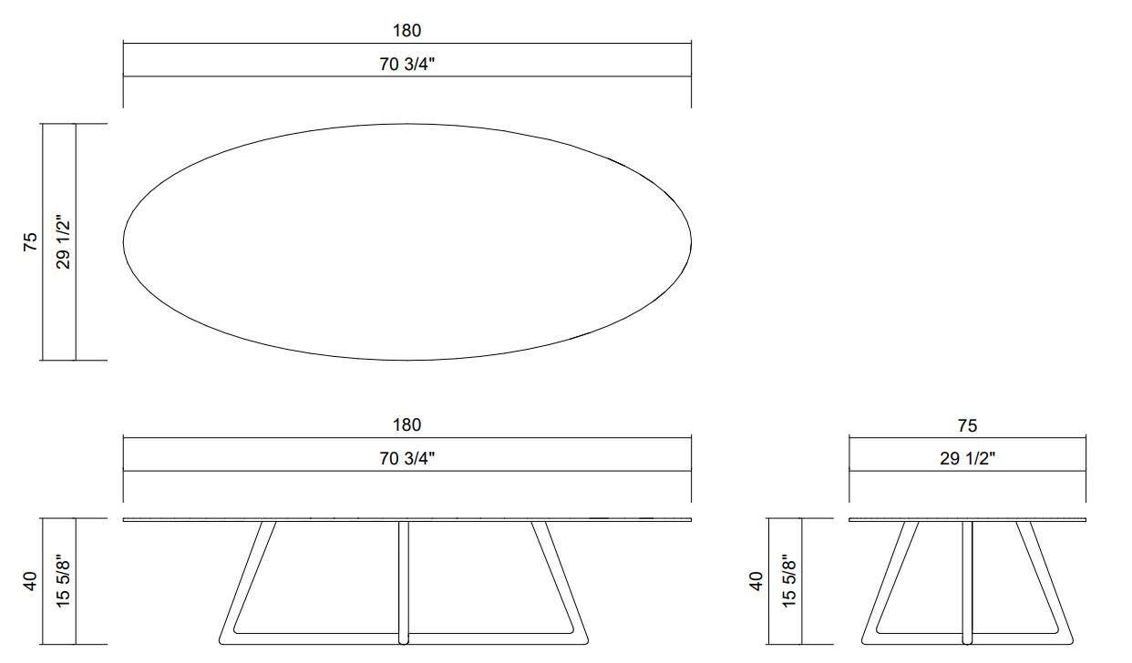 ÓRBITA OVAL COFFEE TABLE