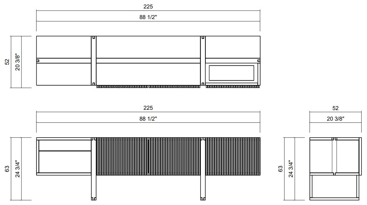 HOME THEATER 3 PUERTAS NICHO DERECHO PARALELA